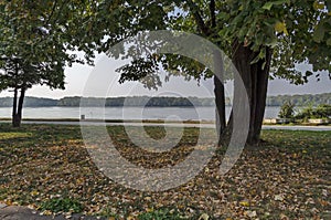 Riverside park in Ruse town along river Danube