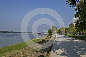 Riverside park in Ruse town along river Danube photo