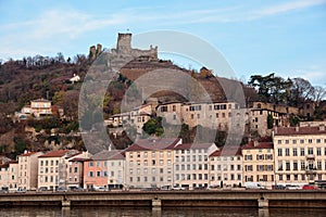 Riverside of Rhone river in Vienne, France