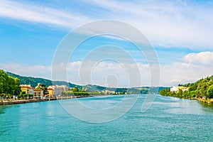 Riverside of Rhone river in Vienne, France