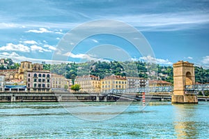 Riverside of Rhone river in Vienne, France