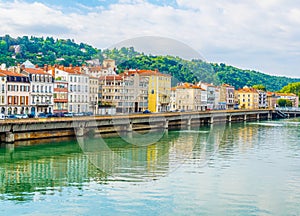 Riverside of Rhone river in Vienne, France