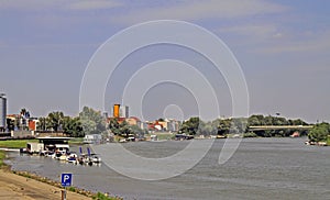 Riverside of river Tisza in city Szeged