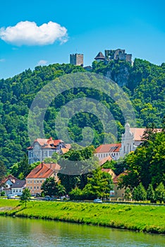 Riverside of Savinja in Slovenian town Celje