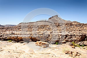 Riverside of the stone river, Hamada du Draa (Morocco)