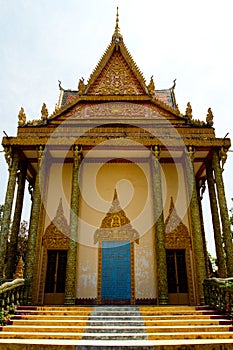 A riverside temple of Kampot, Cambodia