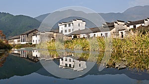 The riverside view in e traditional town in China