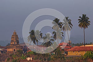 Riverside View of Sri Sharadambe Temple, Establised by Adi Shankara in 14th Century, Sringeri, Karnataka photo
