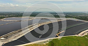 Riverview phosphogypsum stack, large open air phosphogypsum waste storage near Tampa, Florida. Potential danger of