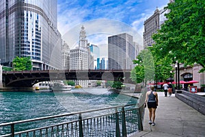 The Riverwalk along the Chicago River