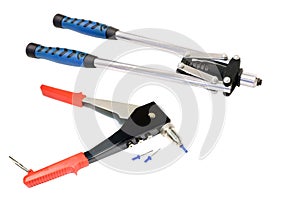 Rivet gun. Tool for riveting.