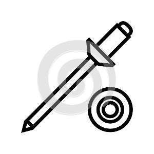rivet screw line icon vector illustration