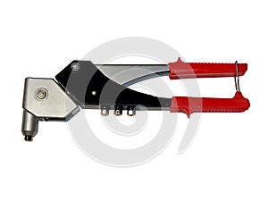 Rivet tool white isolated background.