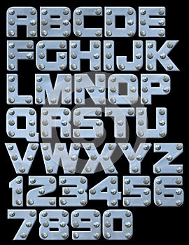 Riveted block alphabet