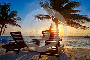 Riviera Maya sunrise beach hammocks