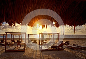 Riviera Maya sunrise beach in Mexico