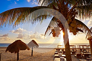 Riviera Maya sunrise beach in Mexico