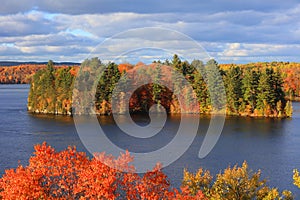 Riviere Saint Maurice in autumn time near Grand Mere