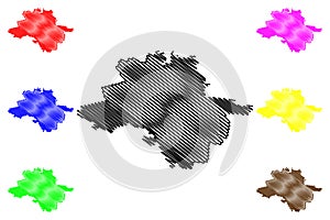 Rivne City Ukraine map vector illustration, scribble sketch City of Rivne map