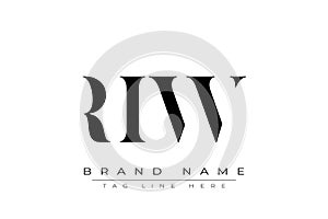 RIW abstract letter logo design
