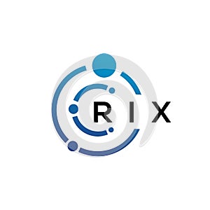 RIX letter technology logo design on white background. RIX creative initials letter IT logo concept. RIX letter design