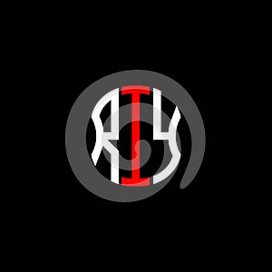 RIY letter logo abstract creative design.