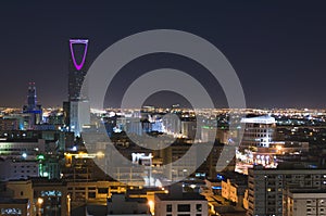 Riyadh Skyline Night Top View