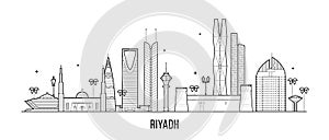 Riyadh skyline Saudi Arabia city buildings vector