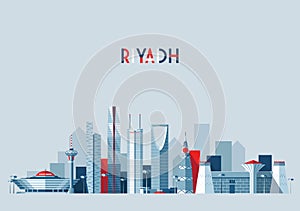 Riyadh skyline, vector illustration, flat design