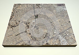 Riyadh streets and buildings 3d map, Saudi Arabia
