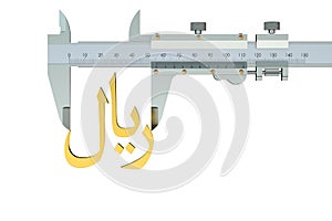 Riyal symbol with vernier caliper