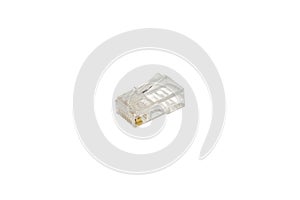 RJ-45 LAN connector isolated on white background