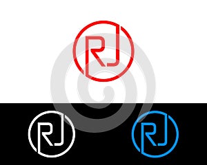 RJ circle Shape Letter logo Design