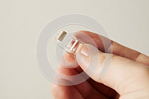 Rj45 connector on hand