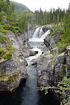 Rjukandafossen watervallen naar Hemsedal in Norway photo