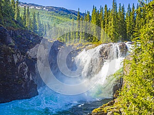 Rjukandefossen in Hemsedal Viken Norway most beautiful waterfall in Europe photo