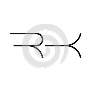 rk initial letter vector logo icon