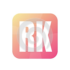RK Letter Logo Design With Simple style