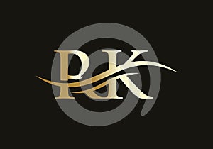 RK letter logo. Initial RK letter business logo design vector template