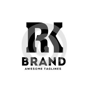 RK letter monogram strong and bold logo