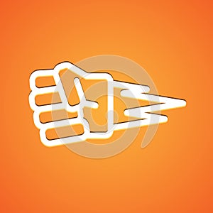 RKids game ock-paper-scissors white icon on gradient orange