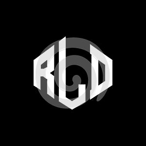 RLD letter logo design with polygon shape. RLD polygon and cube shape logo design. RLD hexagon vector logo template white and