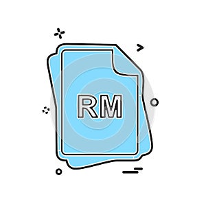 RM file type icon design vector