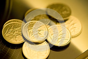 RMB gold coins photo
