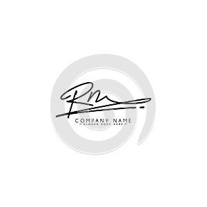 RN Initial Logo in Signature Style for Photography and Fashion Business - Hand Drawn Signature Logo Vector