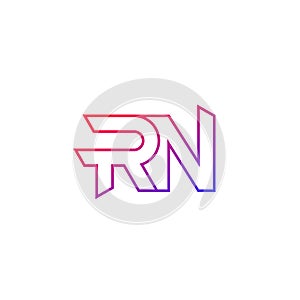 RN letters logo line design, vector photo