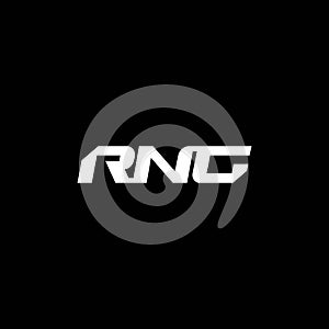 RNG letter logo design on black background. RNG creative initials letter logo concept. RNG letter design