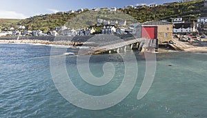 RNLI station and slipway at Sennen Cove in Cornwall