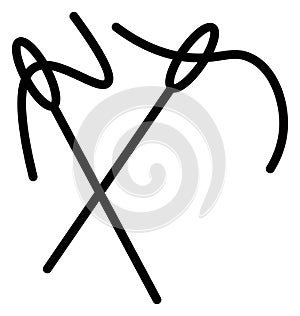 Needle Isolated Vector Icon for Sewing and Tailoring