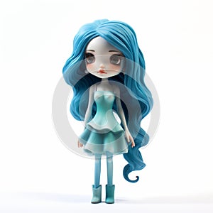 Rns: A Monochromatic Depth Doll With Aquamarine Hair
